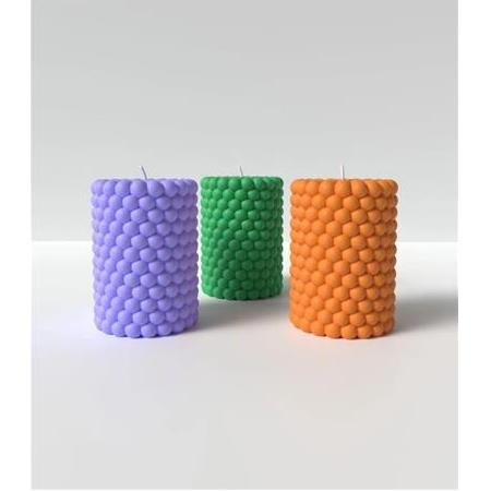 Silindir Bubble Silikon Mum Kalıbı