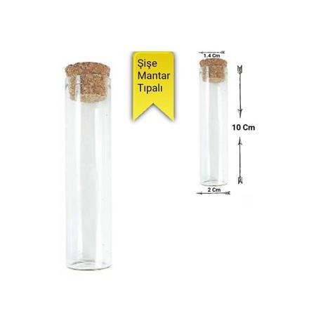 Deney Tüpü mantar tıpalı cam şişe