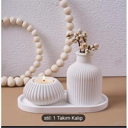 3'lü Çizgili Silikon Kalıp  Seti